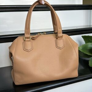 New Ora Delphine Genuine Leather Satchel Doctor’s Bag Neutral Tan, Handbag Purse